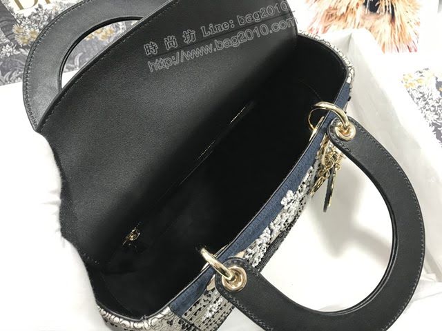 Dior女包 迪奧Lady Dior五格刺繡太陽珠子手袋 Dior手提肩背斜挎包  dfk1790